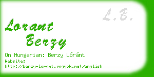 lorant berzy business card