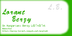 lorant berzy business card